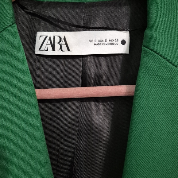 Zara NWOT Emerald Green Blazer Jacket - Picture 3 of 16